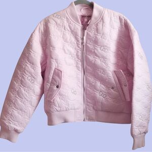 NWT Forever 21 Hello Kitty Light Pink Quilted Kids Bomber‎ Jacket - Girls XL